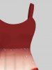 Plus Size Christmas Ball Light Cats Ombre Glitter 3D Print Tank Dress -  