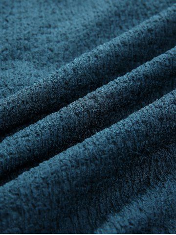 Plus Size Zipper O-ring Waist Cinched Pocket Ruched Textured Asymmetrical Dress