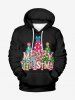 Glitter Christmas Tree Light Letters Bowknot Print Plus Size Matching Set For Couples -  