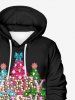 Glitter Christmas Tree Light Letters Bowknot Print Plus Size Matching Set For Couples -  
