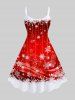 Christmas Ball Snowflake Tassel Colorblock Glitter 3D Print Plus Size Matching Outfit For Couples -  