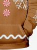 Ensemble de Bikini Assortis Flocon de Neige Bonbon et Nœud Papillon Imprimés de Grande Taille pour Couples - café 
