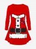 Christmas Bowknot Candy Colorblock Print Plus Size Matching Outfit For Couples -  