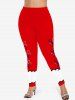 Christmas Bowknot Candy Colorblock Print Plus Size Matching Outfit For Couples -  
