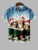 Christmas Hat Cats Snowflake Book Cross Ball Ombre Print Plus Size Matching OutfitFor Couples -  