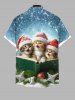 Christmas Hat Cats Snowflake Book Cross Ball Ombre Print Plus Size Matching OutfitFor Couples -  
