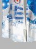 Christmas Snowman Hat Scarf Snowflake Glitter 3D Print Plus Size Matching Outfit For Couples -  