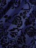 Plus Size Vintage Flower Layered Ruched Mesh A Line Dress -  