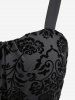 Plus Size Vintage Flower Layered Ruched Mesh A Line Dress -  