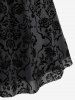 Plus Size Vintage Flower Layered Ruched Mesh A Line Dress -  