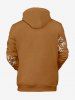 Plus Size Christmas Snowflake Candy Button Bowknot Print Pocket Drawstring Pullover Long Sleeves Hoodie For Men -  
