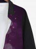 Plus Size Christmas Snowflake Bell Bubble Stars Print Ombre Button Long Sleeves Shirt For Men -  