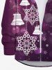 Plus Size Christmas Snowflake Bell Bubble Stars Print Ombre Button Long Sleeves Shirt For Men -  