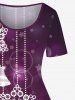Plus Size Christmas Snowflake Bell Bubble Stars Print Ombre A Line Dress -  