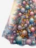 Plus Size Christmas Tree Ball Star Gift Box Tie Dye Print T-shirt -  