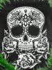 Plus Size Skull Rose Tie Dye Print Cinched Ruched Tie Boyshorts Tankini Swimsuit -  