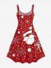 Robe à Bretelles Imprimé Élément de Noël Grande Taille - Rouge 1X