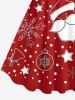 Robe à Bretelles Imprimé Élément de Noël Grande Taille - Rouge 1X