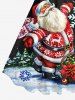 Plus Size Christmas Santa Claus Flowers Gingerbread Snowflake Print Tank Dress -  