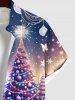 Chemisier avec Boutons à Imprimé Boules Sapin de Noël Cadeaux et Flocons de Neige Grande-Taille pour Hommes - Multi-A 2XL