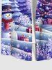 Chemisier avec Boutons à Imprimé Boules Sapin de Noël Cadeaux et Flocons de Neige Grande-Taille pour Hommes - Multi-A 2XL
