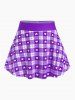 Plus Size Valentines Heart Bowknot Crisscross Padded Three Piece Tankini Swimsuit -  