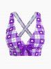 Plus Size Valentines Heart Bowknot Crisscross Padded Three Piece Tankini Swimsuit -  