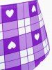 Plus Size Valentines Heart Bowknot Crisscross Padded Three Piece Tankini Swimsuit -  