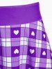 Plus Size Valentines Heart Bowknot Crisscross Padded Three Piece Tankini Swimsuit -  