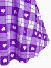 Plus Size Valentines Heart Bowknot Crisscross Padded Three Piece Tankini Swimsuit -  