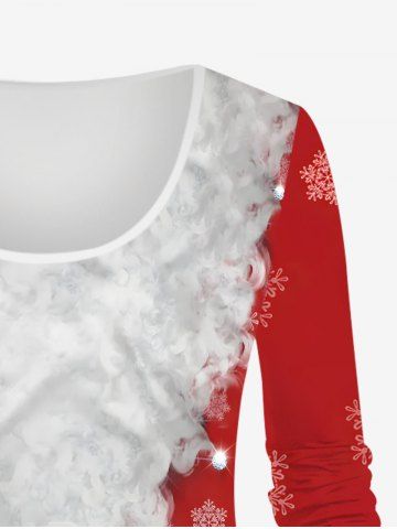 Christmas Snowflake Santa Claus Belt Glitter 3D Print Plus Size Matching Set