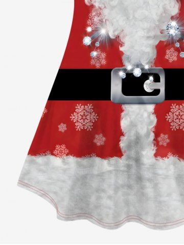 Christmas Snowflake Santa Claus Belt Glitter 3D Print Plus Size Matching Set