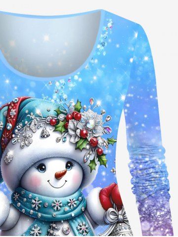 Christmas Snowman Bell Holy Fruit Snowflake Glitter 3D Print Plus Size Matching Set