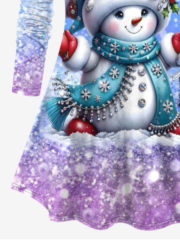 Christmas Snowman Bell Holy Fruit Snowflake Glitter 3D Print Plus Size Matching Set