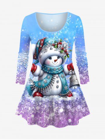 Christmas Snowman Bell Holy Fruit Snowflake Glitter 3D Print Plus Size Matching Set