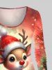 Ensemble de T-shirt Ombré Sapin de Noël et de Boule Assortis de Grande Taille - Vert 