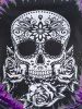 Plus Size Skull Rose Tie Dye Print Cinched Ruched Tie Boyshorts Tankini Swimsuit -  