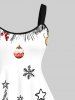Plus Size Plaid Christmas Tree Snowflake Star Elk Print A Line Tank Dress -  