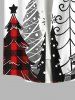 Plus Size Plaid Christmas Tree Snowflake Star Elk Print Button Pocket Shirt For Men -  