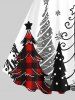 Robe Ligne A Sapin de Noël Etoile Flocon de Neige et Carreaux Imprimés de Grande Taille - Multi-A 3X