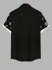 Plus Size Christmas Tree Ball Bird Snowflake Snowman Print Button Pocket Shirt For Men -  