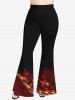 Christmas Snowflake Light Beam Glitter 3D Print Plus Size Matching Set -  
