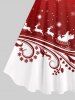 Tenue Contrastante Imprimé Père Noël et Flocon de Neige Chic Grande Taille pour Couples - Rouge 