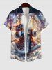 Christmas Ball Santa Claus Cloud Light Beam Glitter 3D Print Plus Size Matching Outfit For Couples -  