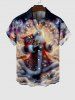 Christmas Ball Santa Claus Cloud Light Beam Glitter 3D Print Plus Size Matching Outfit For Couples -  