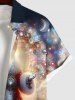 Christmas Ball Santa Claus Cloud Light Beam Glitter 3D Print Plus Size Matching Outfit For Couples -  