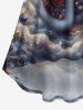 Christmas Ball Santa Claus Cloud Light Beam Glitter 3D Print Plus Size Matching Outfit For Couples -  