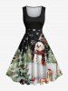 Christmas Tree Ball Bird Snowflake Snowman Print Plus Size Matching Set For Couples -  