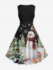 Christmas Tree Ball Bird Snowflake Snowman Print Plus Size Matching Set For Couples -  