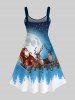 Christmas Tree Elk Santa Claus Moon Ombre Galaxy Print Plus Size Matching Set For Couples -  